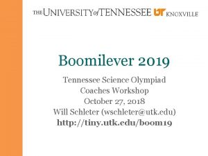 Boomilever 2019 Tennessee Science Olympiad Coaches Workshop October