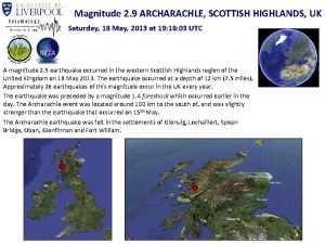 Magnitude 2 9 ARCHARACHLE SCOTTISH HIGHLANDS UK Saturday