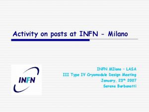 Activity on posts at INFN Milano INFN MIlano