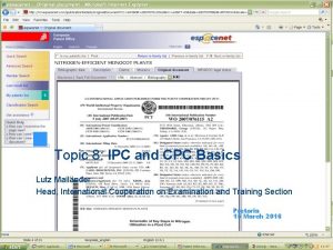 Topic 8 IPC and CPC Basics Lutz Mailnder