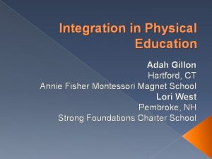 Integration in Physical Education Adah Gillon Hartford CT