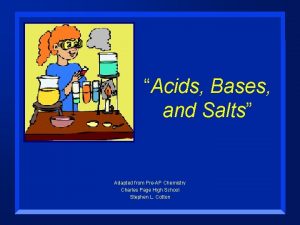 Acids Bases and Salts Adapted from PreAP Chemistry