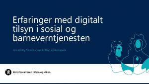 Erfaringer med digitalt tilsyn i sosial og barneverntjenesten