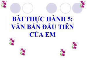 BI THC HNH 5 VN BN U TIN