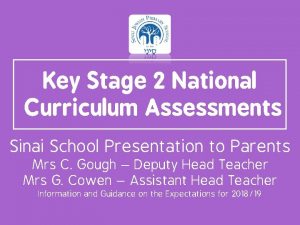 Key Stage 2 National Curriculum Assessments Sinai School