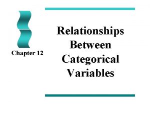 Chapter 12 Relationships Between Categorical Variables Thought Question