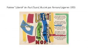 Pome Libert de Paul Eluard illustr par Fernand