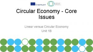 Circular Economy Core Issues Linear versus Circular Economy