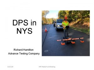 DPS in NYS Richard Hamilton Advance Testing Company