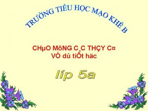CHO MNG CC THY C V d tit