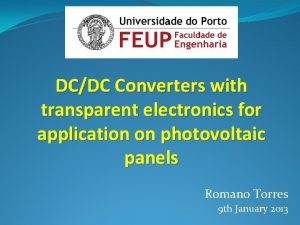 DCDC Converters with transparent electronics for application on