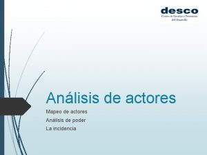 Anlisis de actores Mapeo de actores Anlisis de