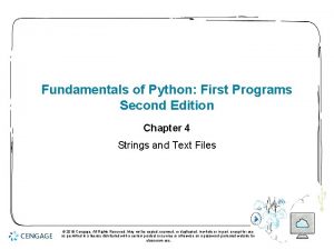 Fundamentals of Python First Programs Second Edition Chapter