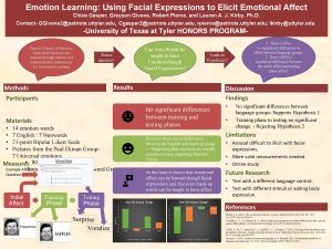 Emotion Learning Using Facial Expressions to Elicit Emotional