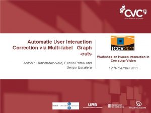 Automatic User Interaction Correction via Multilabel Graph cuts