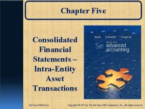 Chapter Five Consolidated Financial Statements IntraEntity Asset Transactions