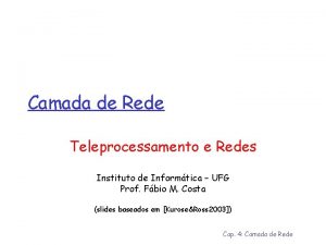 Camada de Rede Teleprocessamento e Redes Instituto de