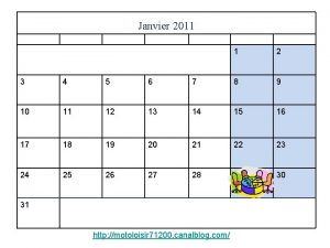 Janvier 2011 LUNDI MARDI MERCREDI JEUDI VENDREDI SAMEDI