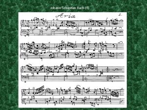 Johann Sebastian Bach 1 Bach Goldberg Variations Aria