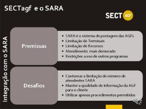 Integrao com o SARA SECTagf e o SARA