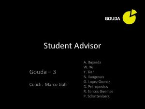 GOUDA Student Advisor Gouda 3 Coach Marco Galli