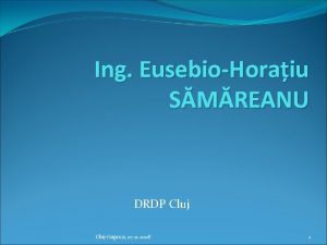 Ing EusebioHoraiu SMREANU DRDP ClujNapoca 07 11 2008