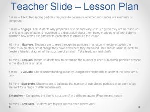 Teacher Slide Lesson Plan 5 mins Elicit Recapping