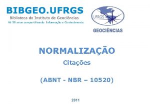 NORMALIZAO Citaes ABNT NBR 10520 2011 Citaes Tipos