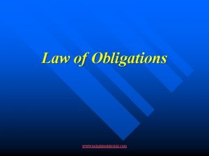 Law of Obligations www assignmentpoint com LAW OF