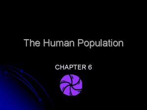 The Human Population CHAPTER 6 Factors affecting Population