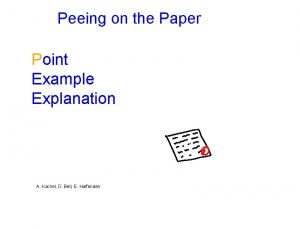 Peeing on the Paper Point Example Explanation A