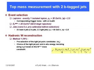 Top mass measurement with 2 btagged jets v