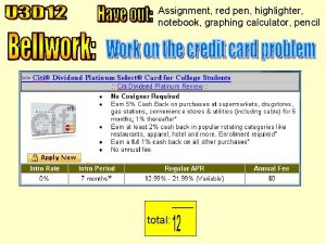 Assignment red pen highlighter notebook graphing calculator pencil