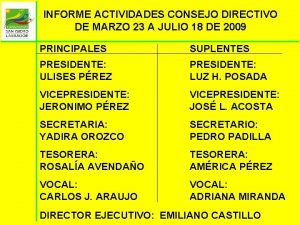 INFORME ACTIVIDADES CONSEJO DIRECTIVO DE MARZO 23 A