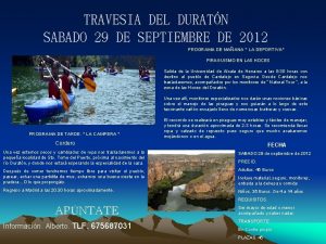 TRAVESIA DEL DURATN SABADO 29 DE SEPTIEMBRE DE