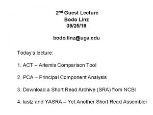2 nd Guest Lecture Bodo Linz 092518 bodo