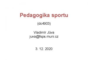 Pedagogika sportu dc 4903 Vladimr Jva juvafsps muni