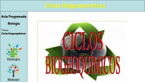 Ciclos biogeoqumicos Aula Programada Biologia Tema Ciclos biogeoqumicos