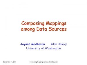 Composing Mappings among Data Sources Jayant Madhavan Alon