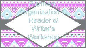 Planners Organization Readers Writers Workshop About Me Ms
