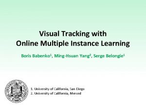 Visual Tracking with Online Multiple Instance Learning Boris