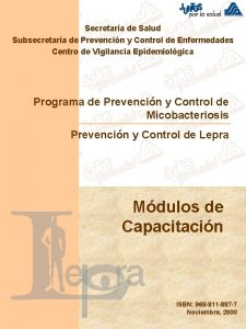 Secretara de Salud Subsecretara de Prevencin y Control