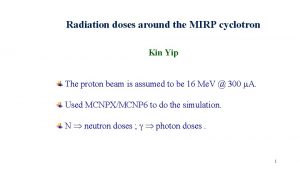 Radiation doses around the MIRP cyclotron Kin Yip