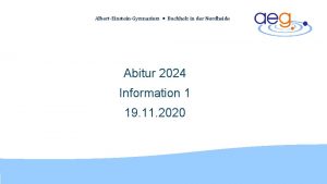 AlbertEinsteinGymnasium Buchholz in der Nordheide Abitur 2024 Information