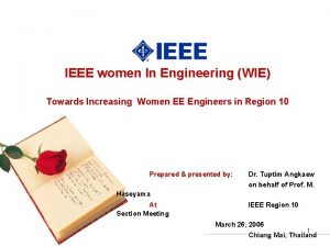 IEEE women In Engineering WIE Towards Increasing Women