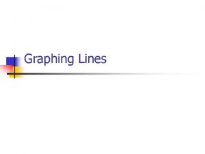 Graphing Lines Graphing Lines n n n n