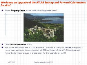 Workshop on Upgrade of the ATLAS Endcap and