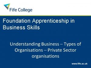 Foundation Apprenticeship in Business Skills Understanding Business Types