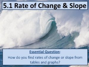 5 1 Rate of Change Slope Essential Question