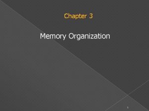 Chapter 3 Memory Organization 1 Types of Memory